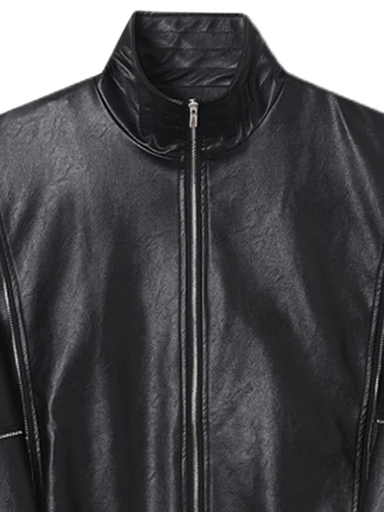 Black Oversized Detachable Zipper Jacket