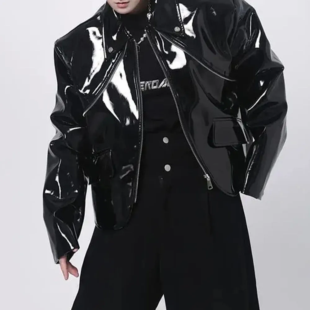 Black Shiny Patent Leather Jacket