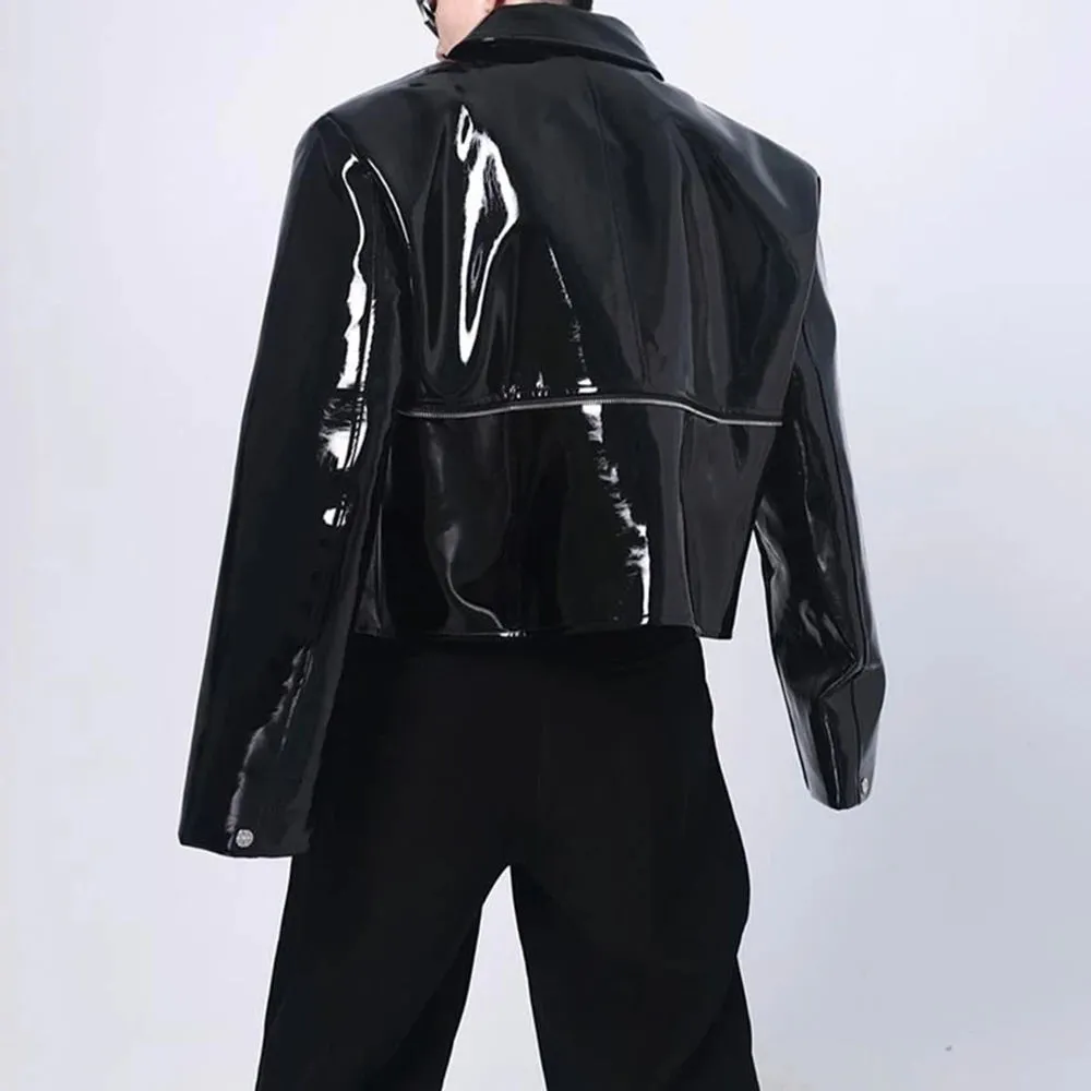 Black Shiny Patent Leather Jacket