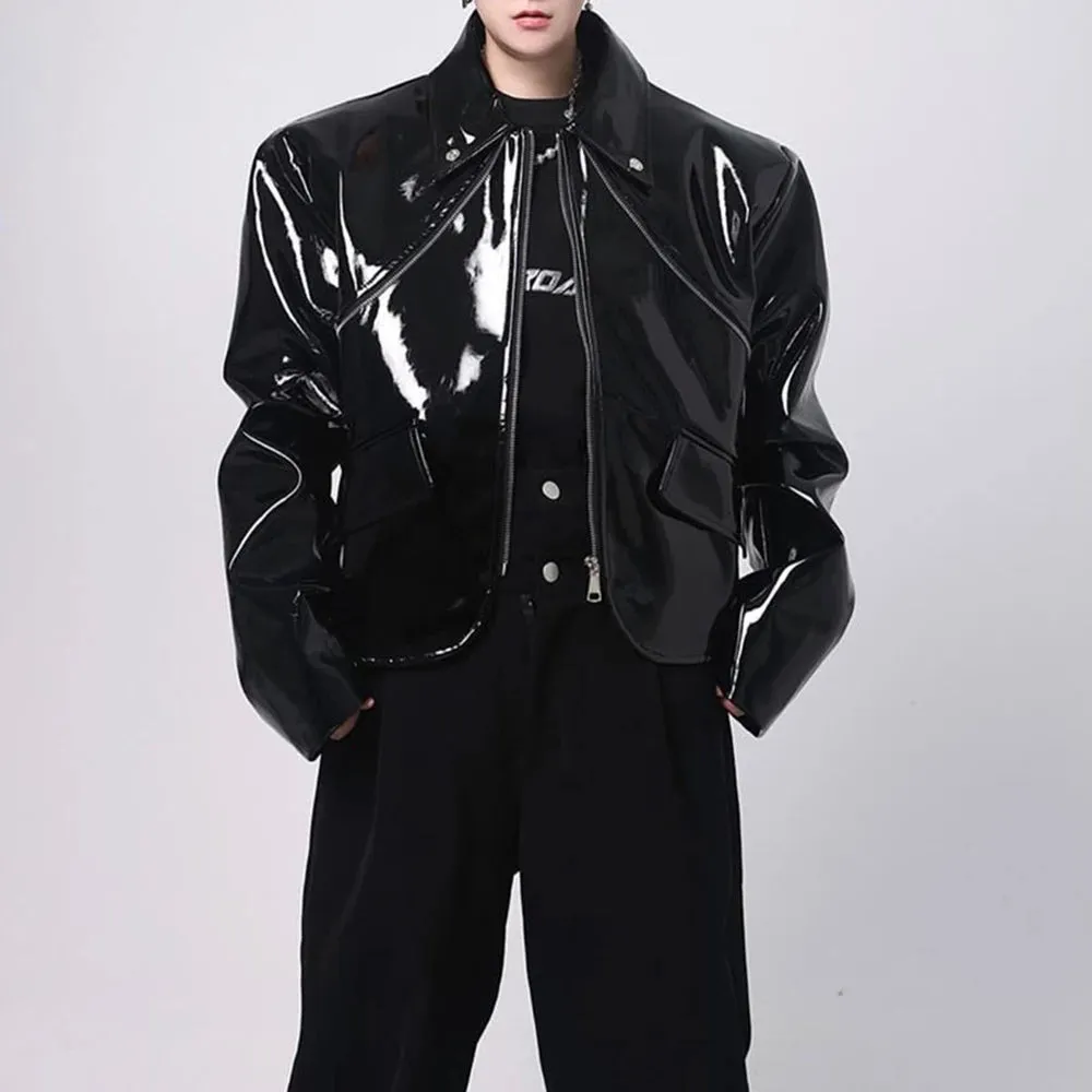 Black Shiny Patent Leather Jacket