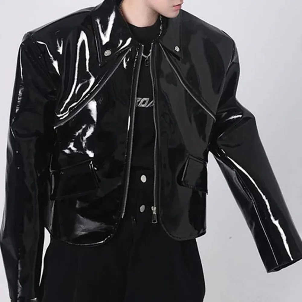 Black Shiny Patent Leather Jacket