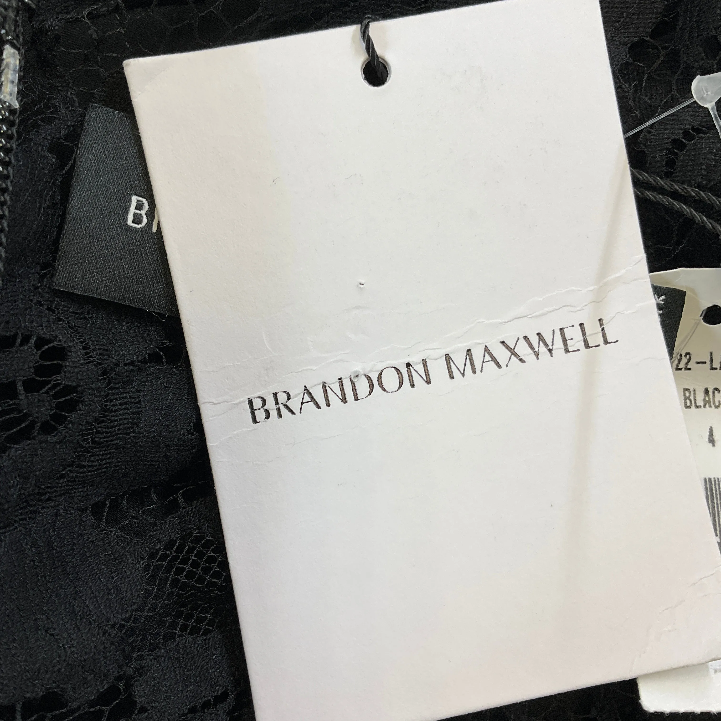 Brandon Maxwell Black Terra Lace and Faille Bustier Mini Dress