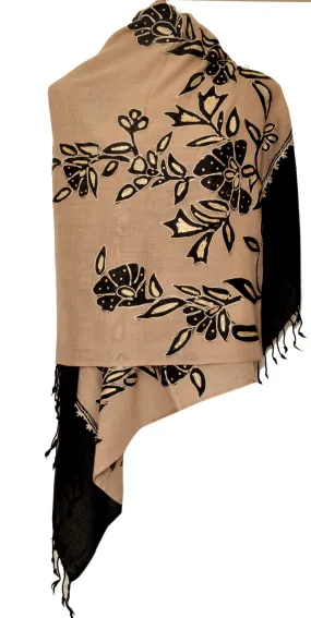 Brown Semi Pashmina Stole