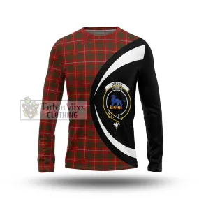 Bruce Tartan Long Sleeve T-Shirt with Family Crest Circle Style