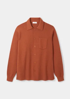 Burnt Orange Merino Knit Polo