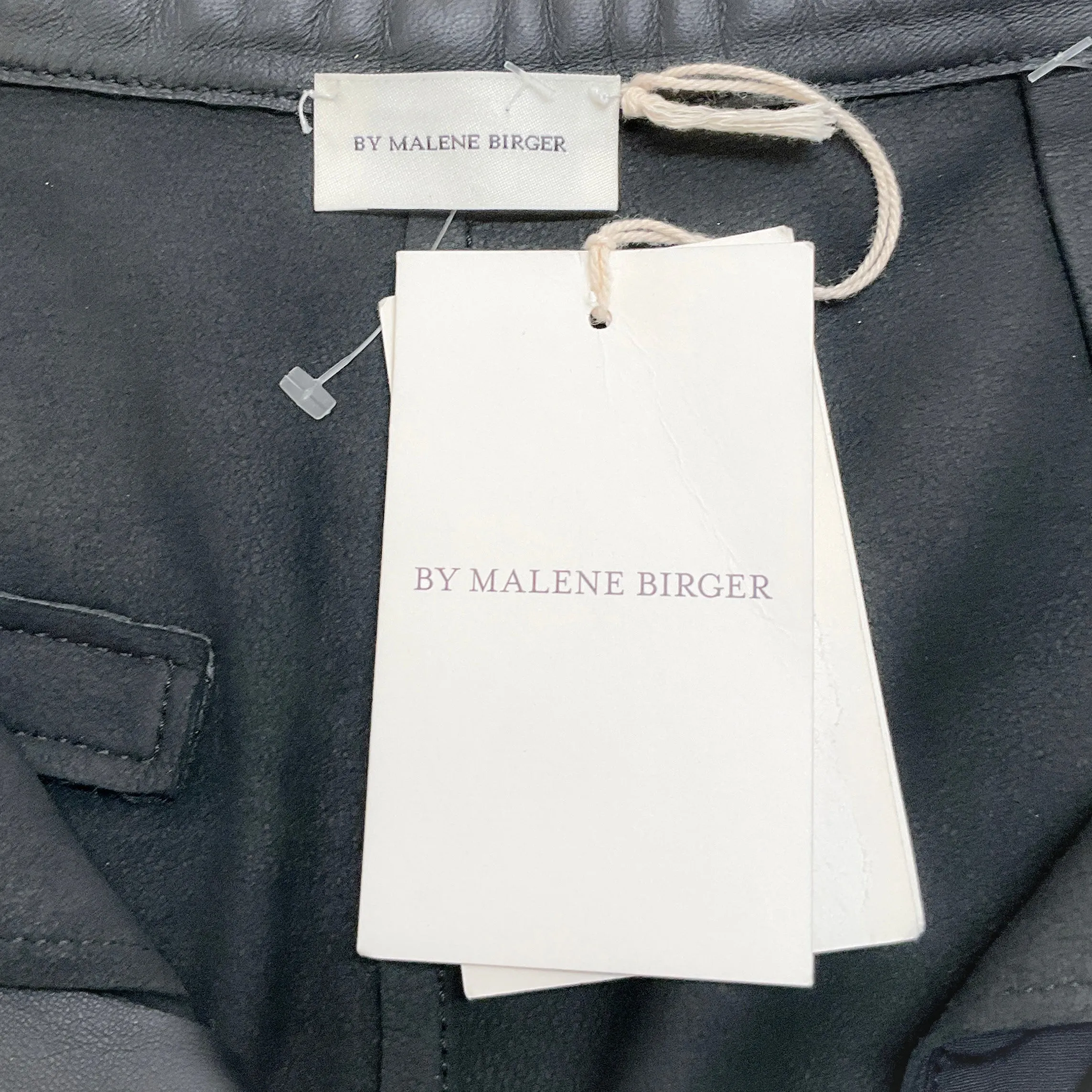 By Malene Birger Black Leather Pants with Square Cut Outs