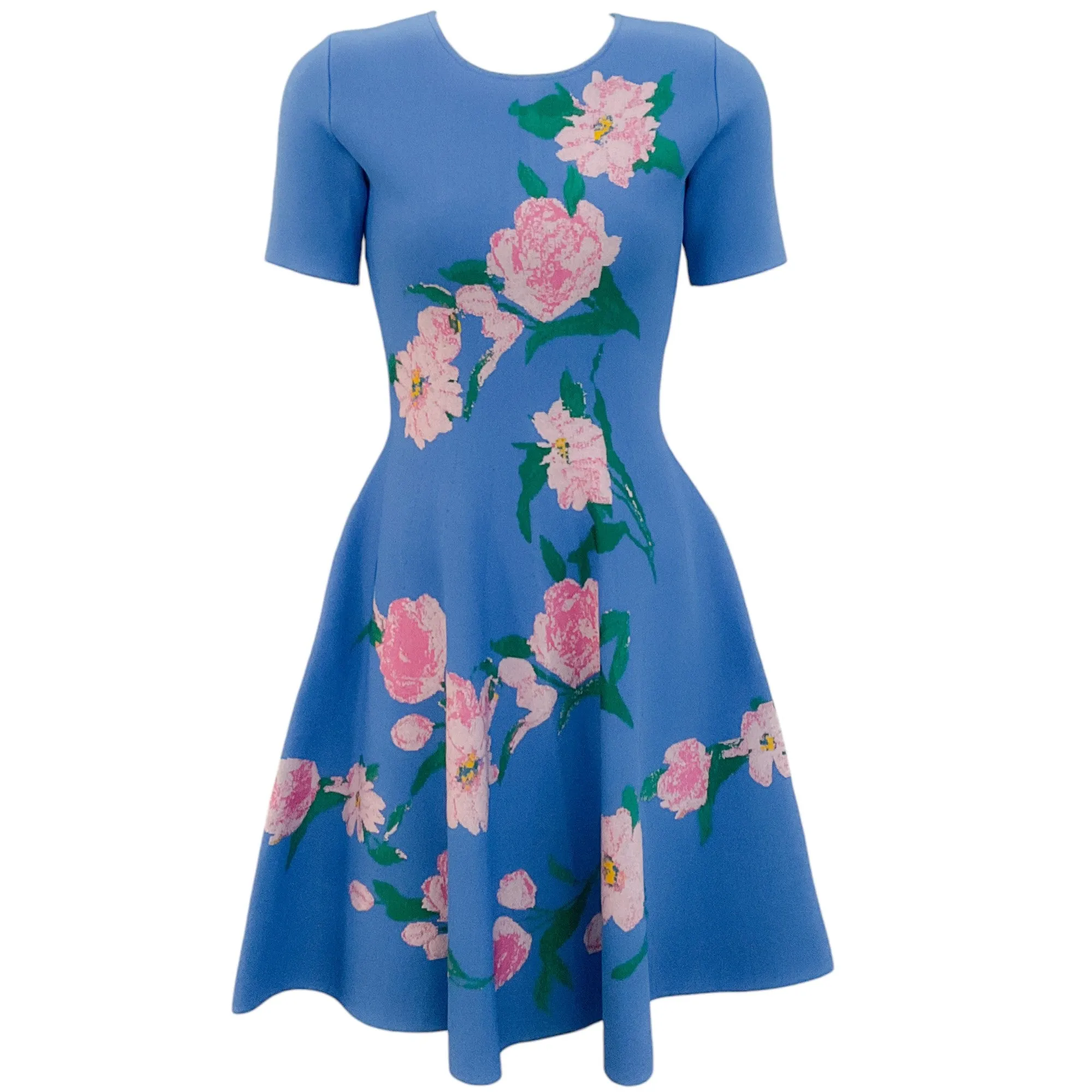 Carolina Herrera Sky Blue / Pink Floral Dress