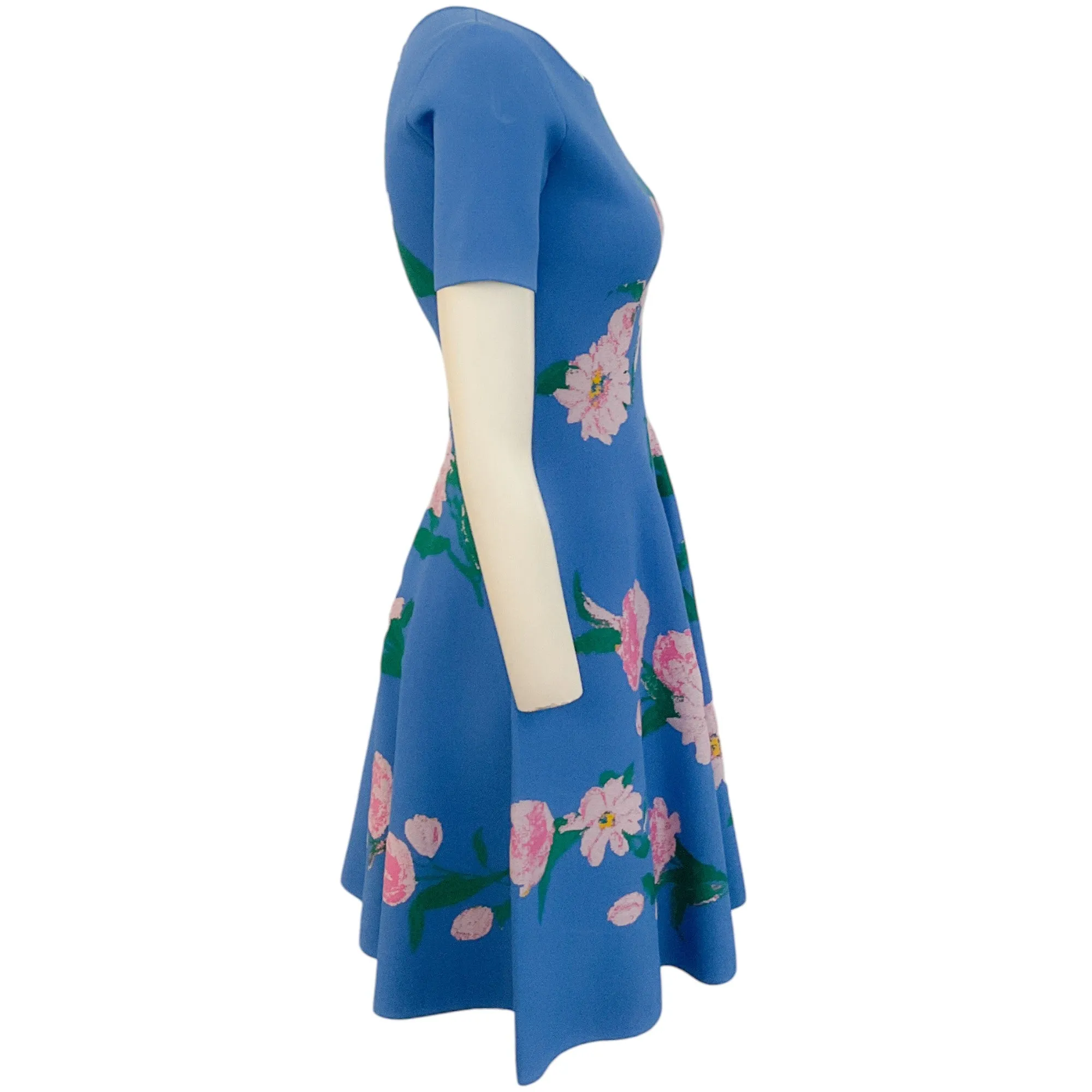 Carolina Herrera Sky Blue / Pink Floral Dress