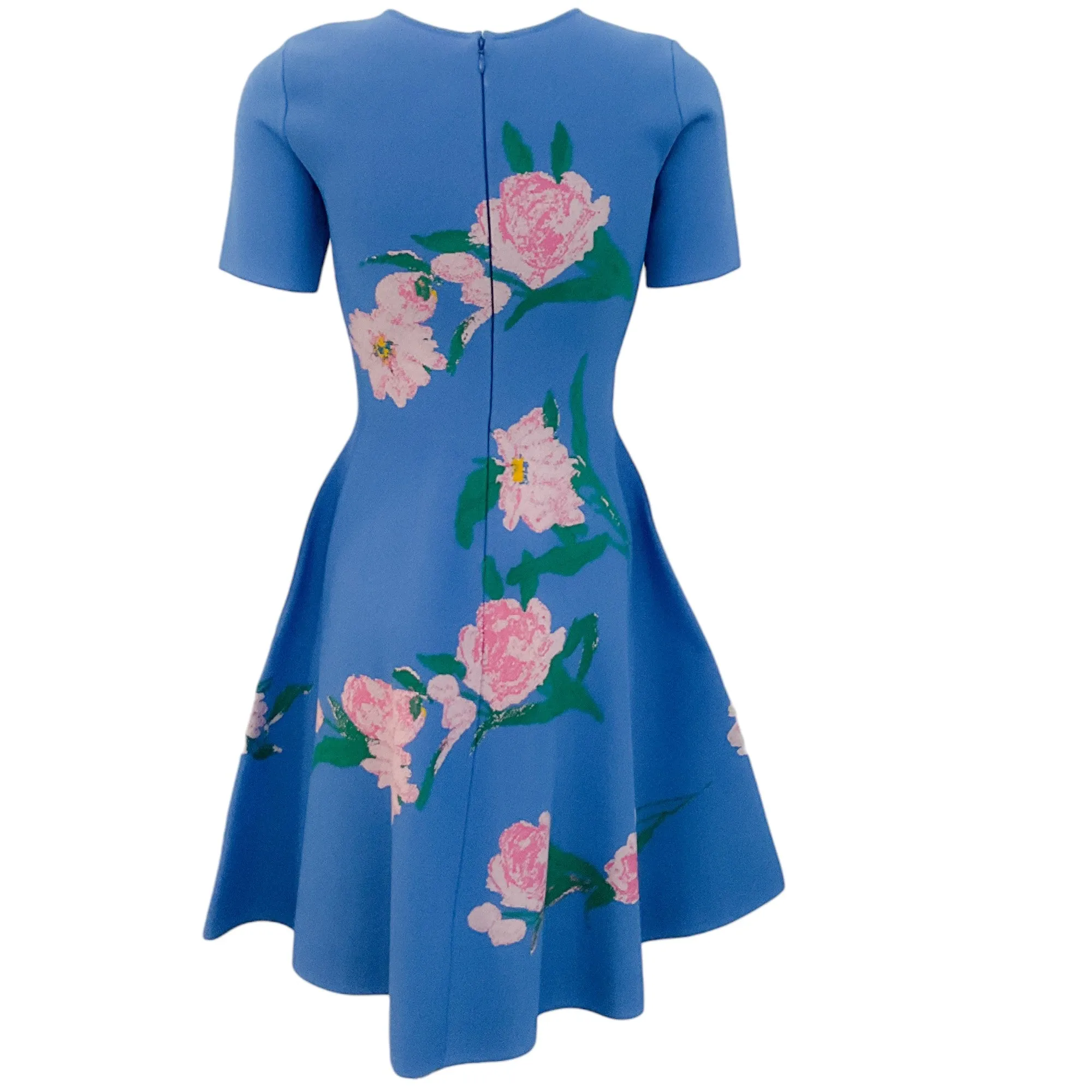 Carolina Herrera Sky Blue / Pink Floral Dress