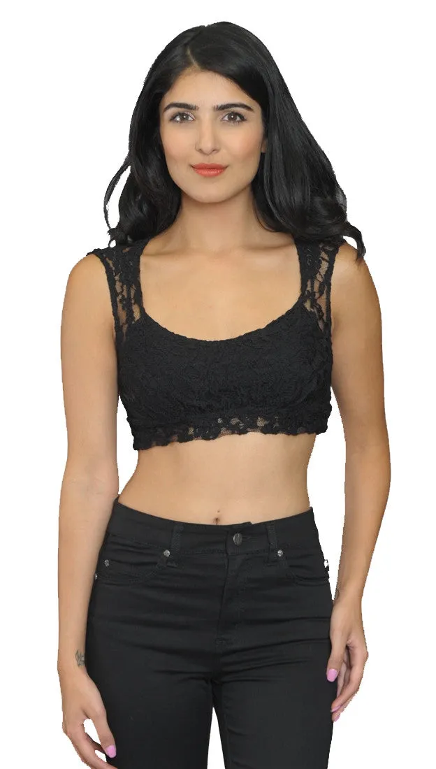 Cheryl Black Lace Crop Top Bralette