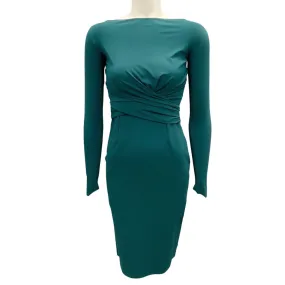 Chiara Boni La Petite Robe Green Ruched Long Sleeved Dress