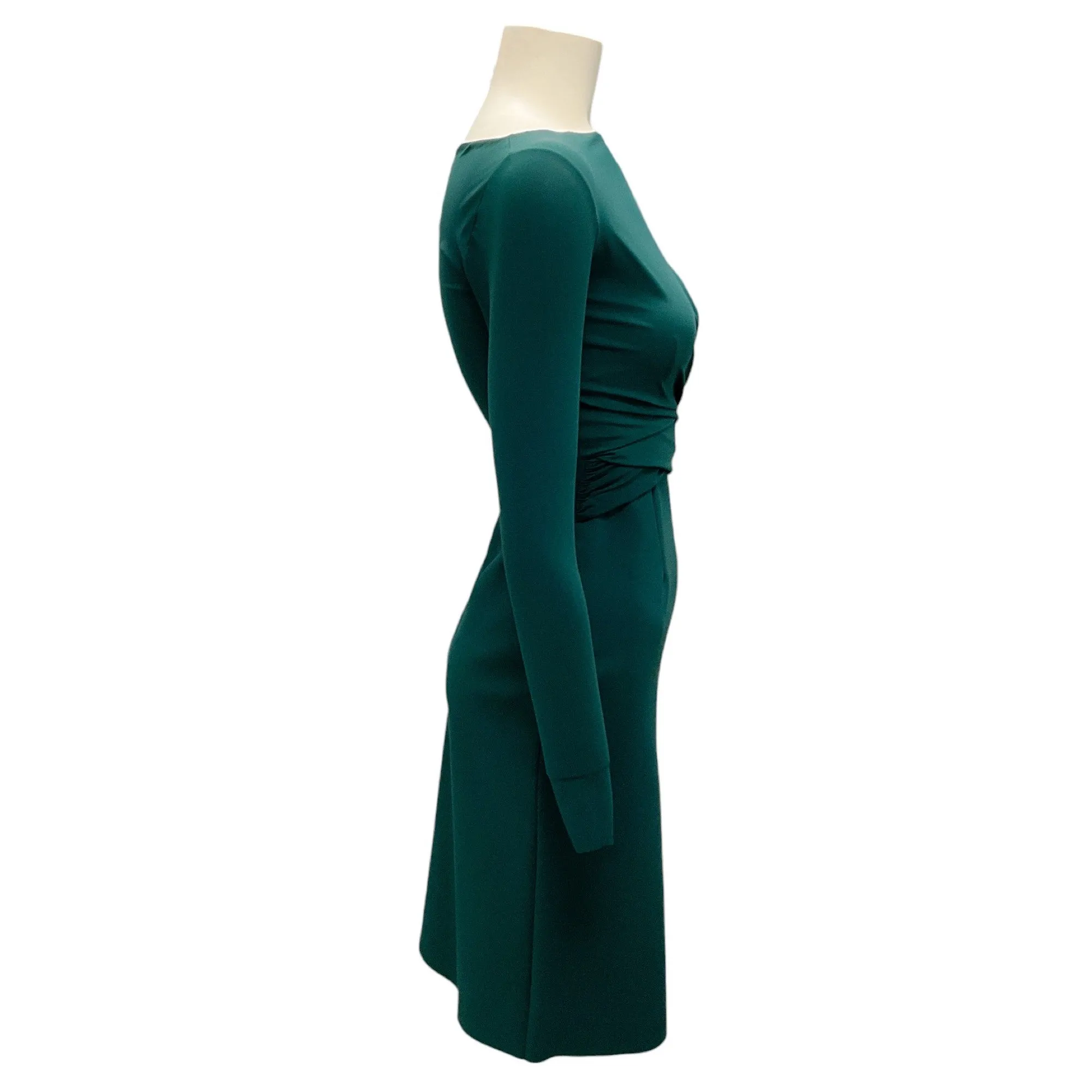 Chiara Boni La Petite Robe Green Ruched Long Sleeved Dress