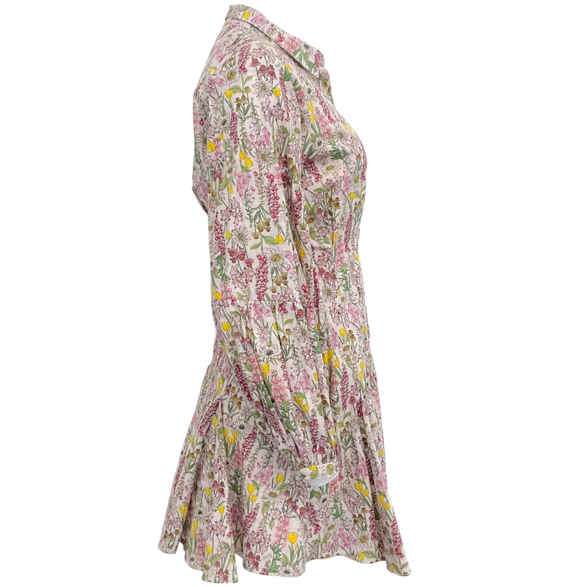 Chufy Pink Multi Floral Button Front Dress