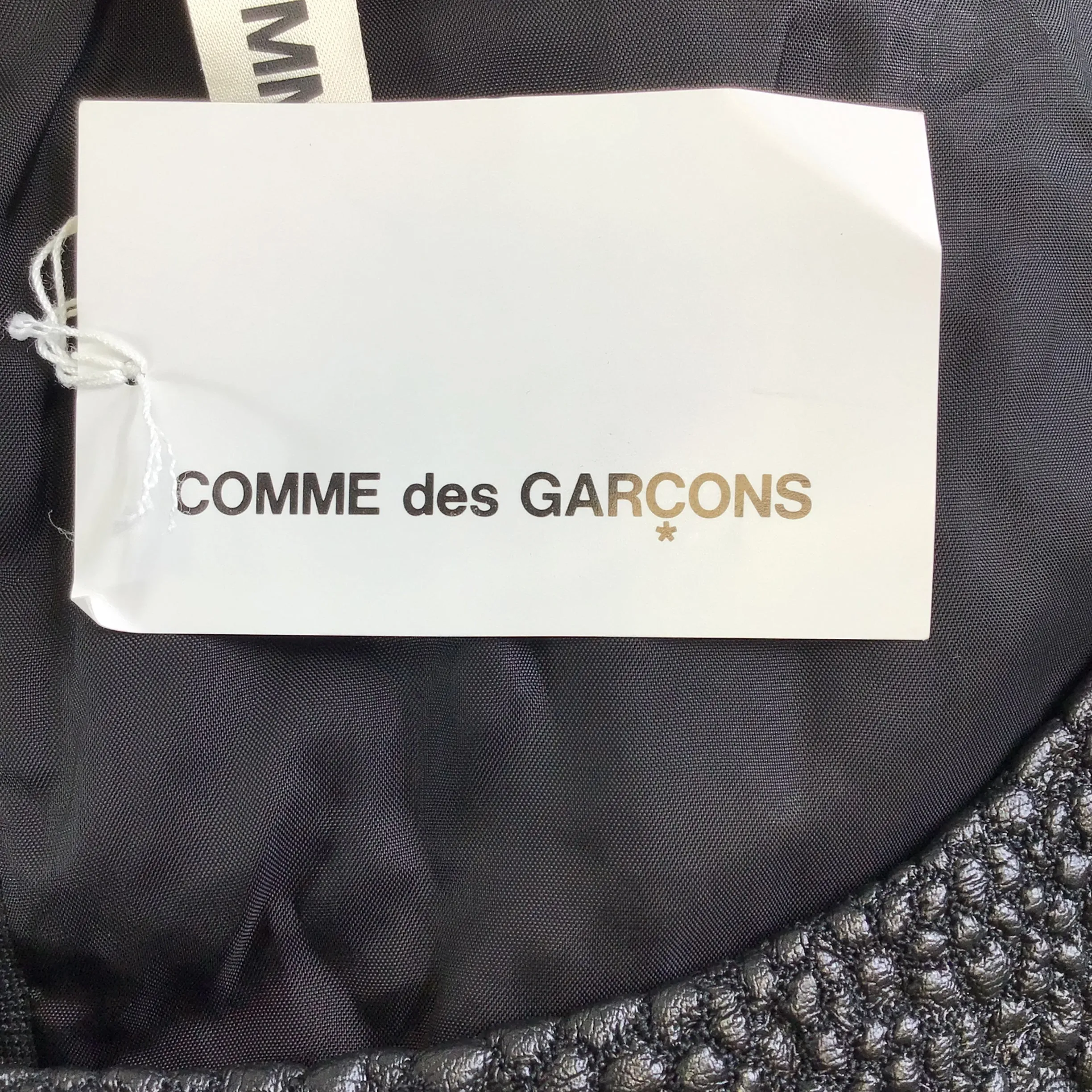 Comme des Garcons Black Embroidered Synthetic Leather Sleeveless Dress