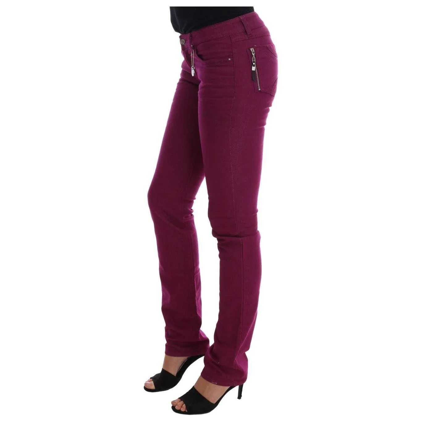 Costume National Elegant Purple Super Slim Jeans