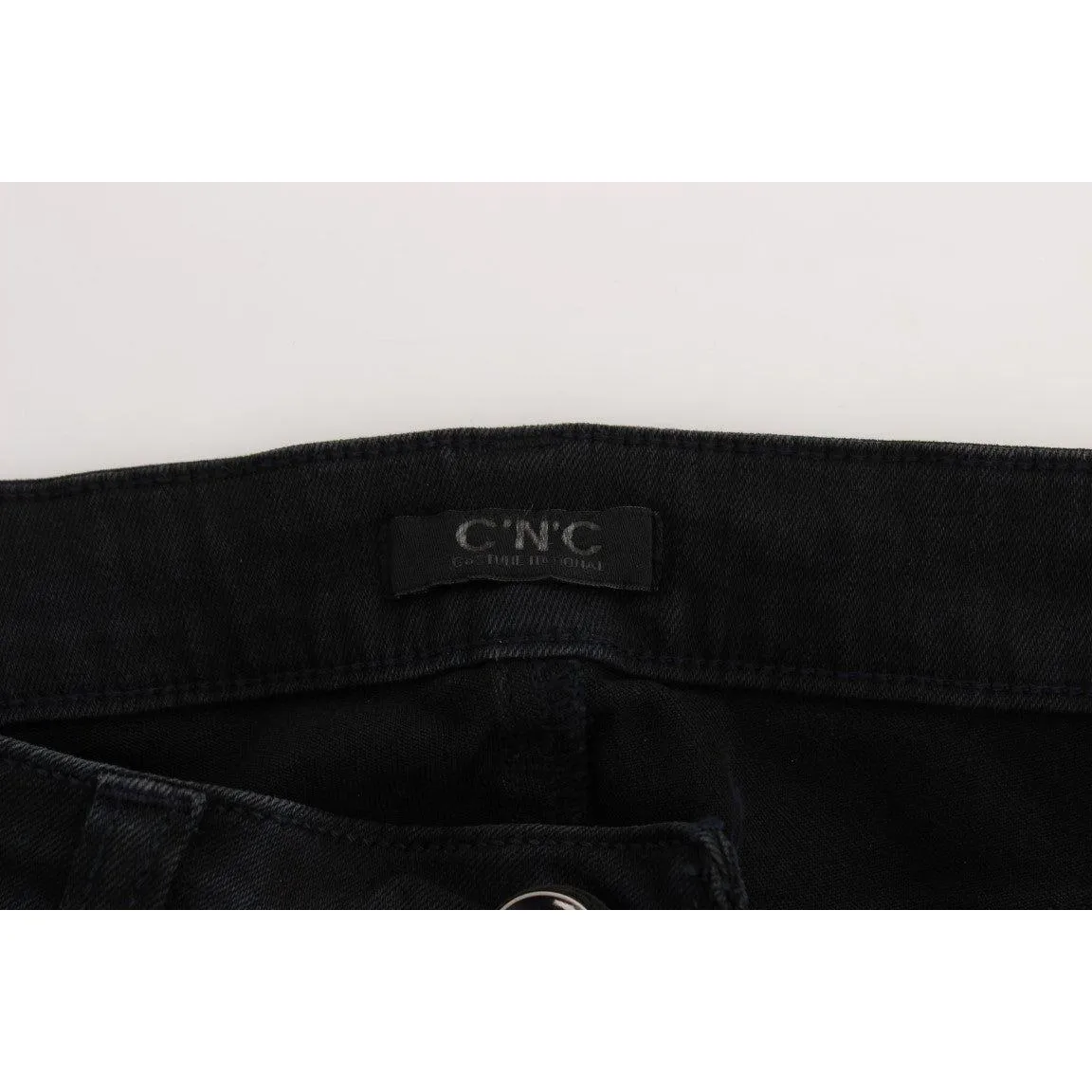 Costume National Sleek Black Slim Fit Designer Jeans