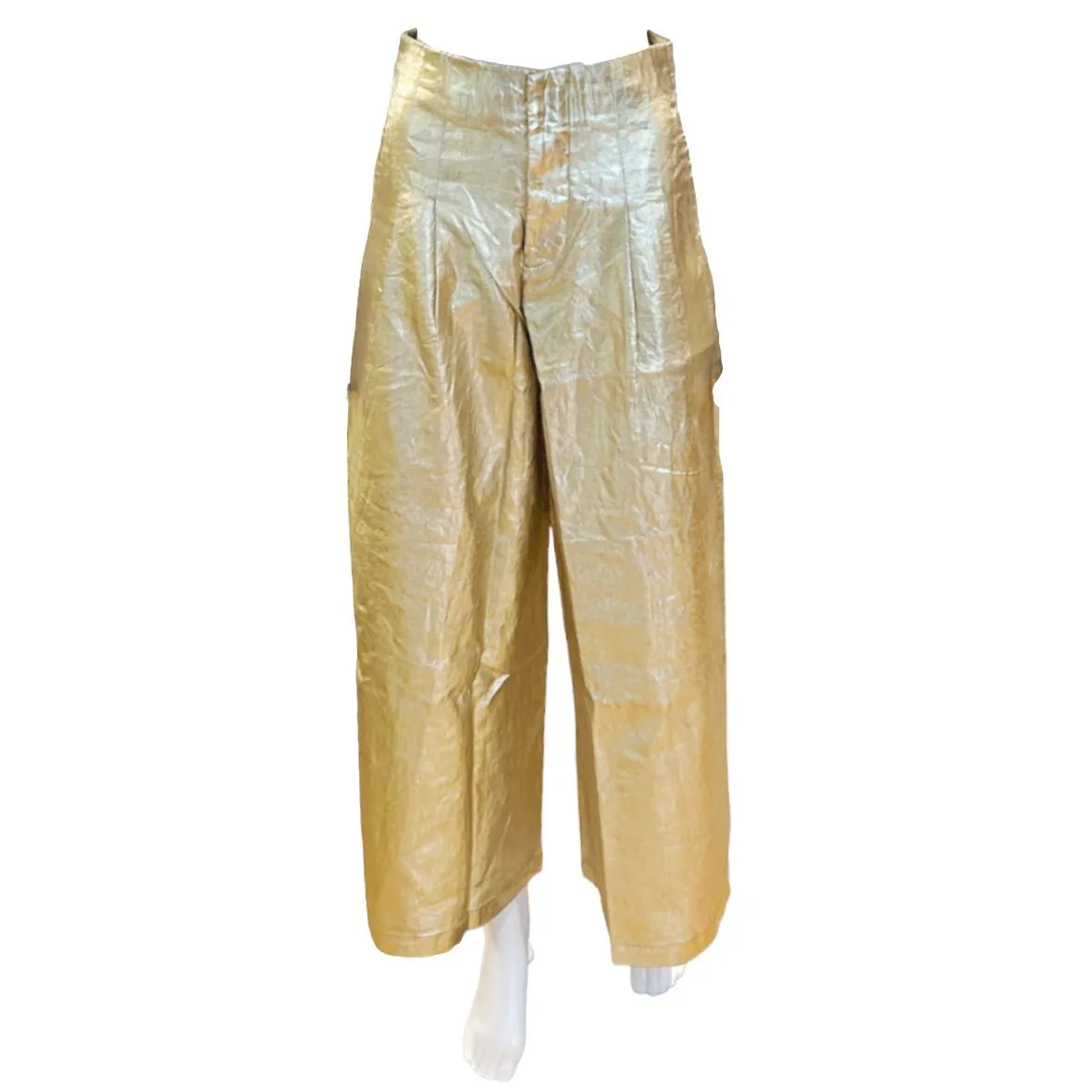 Culotte Linen Pant | Gold