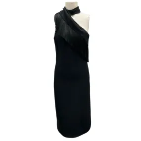 Cushnie et Ochs Black Fringed Cocktail Dress