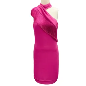 Cushnie et Ochs Magenta Fringed Cocktail Dress