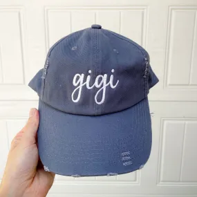 Custom Gigi Distressed Vintage Baseball Cap