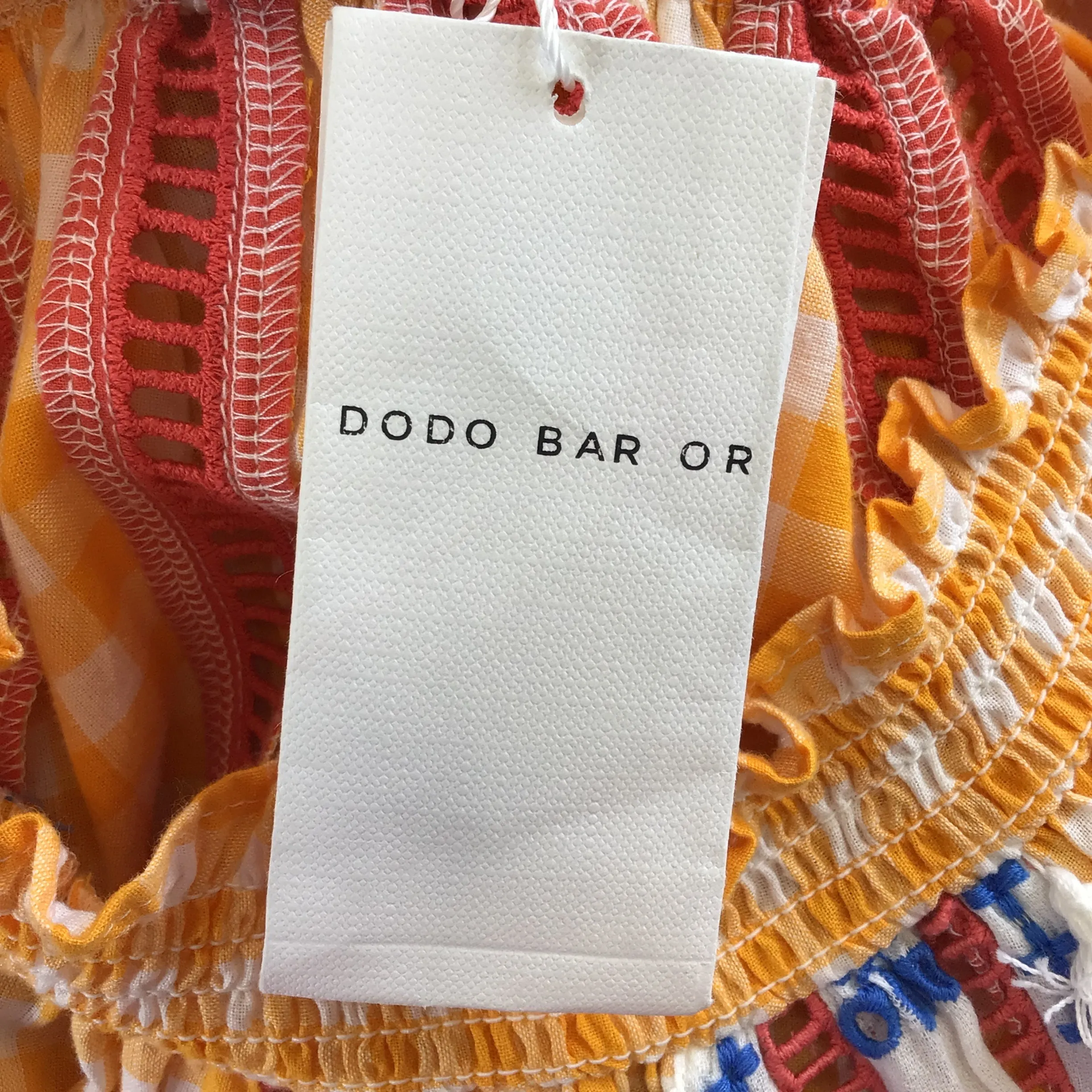 Dodo Bar Or Mustard Yellow Embroidered Gingham Print Alexa Dress