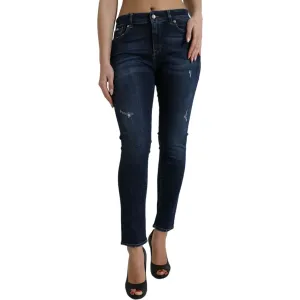 Dolce & Gabbana Elegant Dark Blue Mid Waist Stretch Jeans