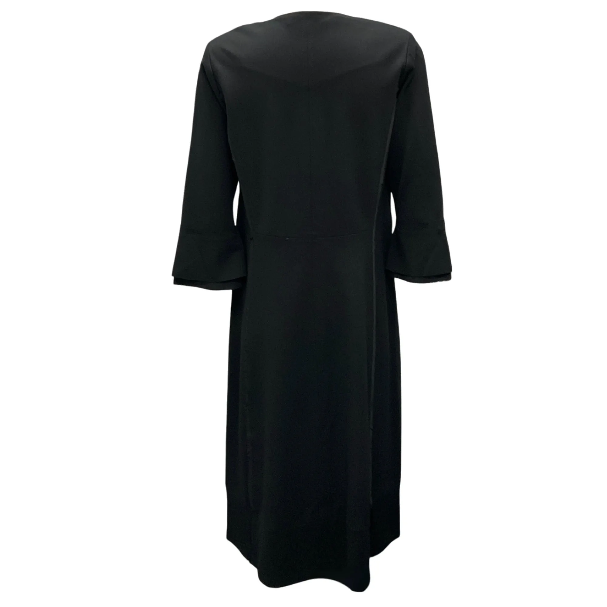 Dorothee Schumacher Black Ruffled Detail Long Sleeved Midi Dres