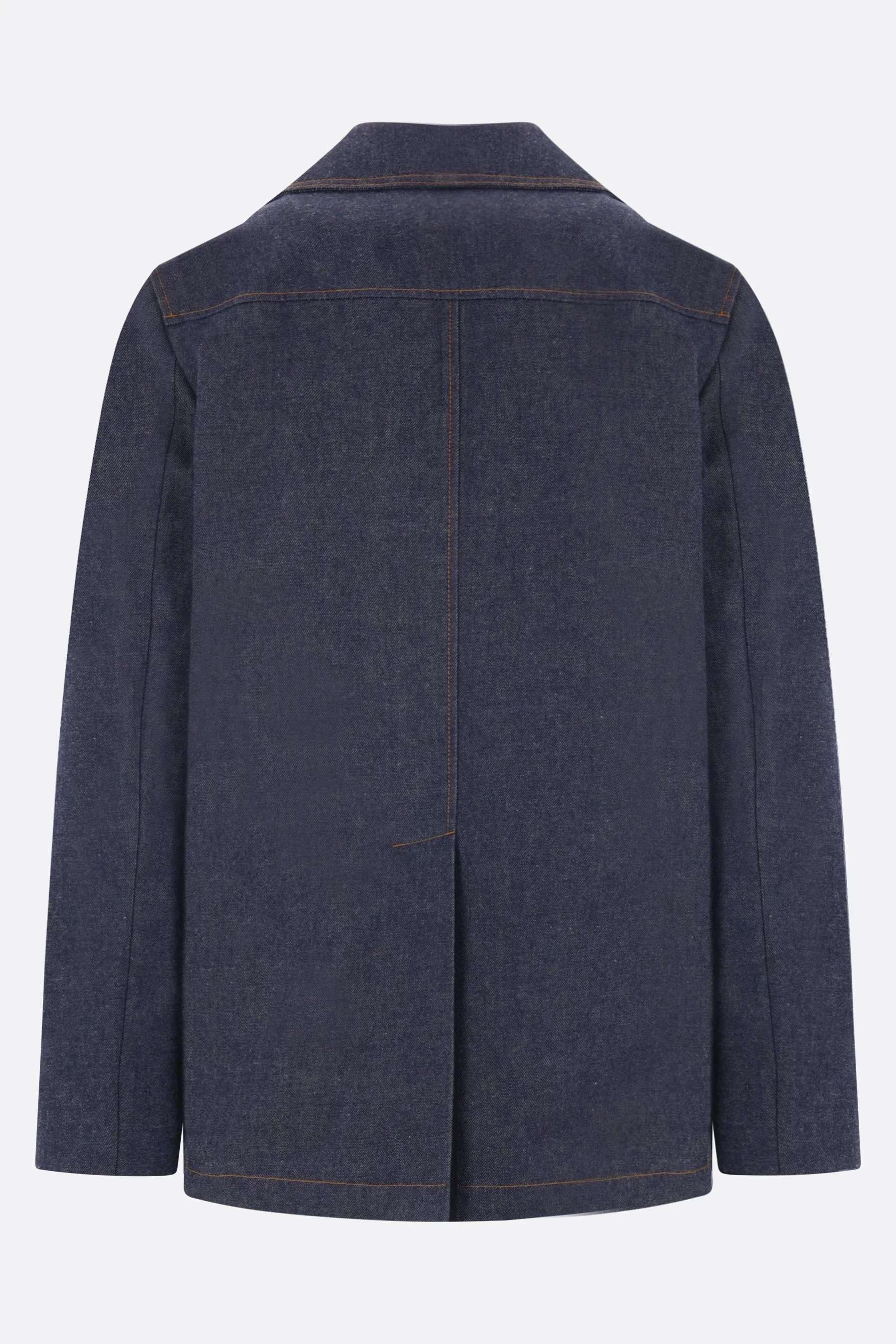 Double-breasted Denim Peacoat