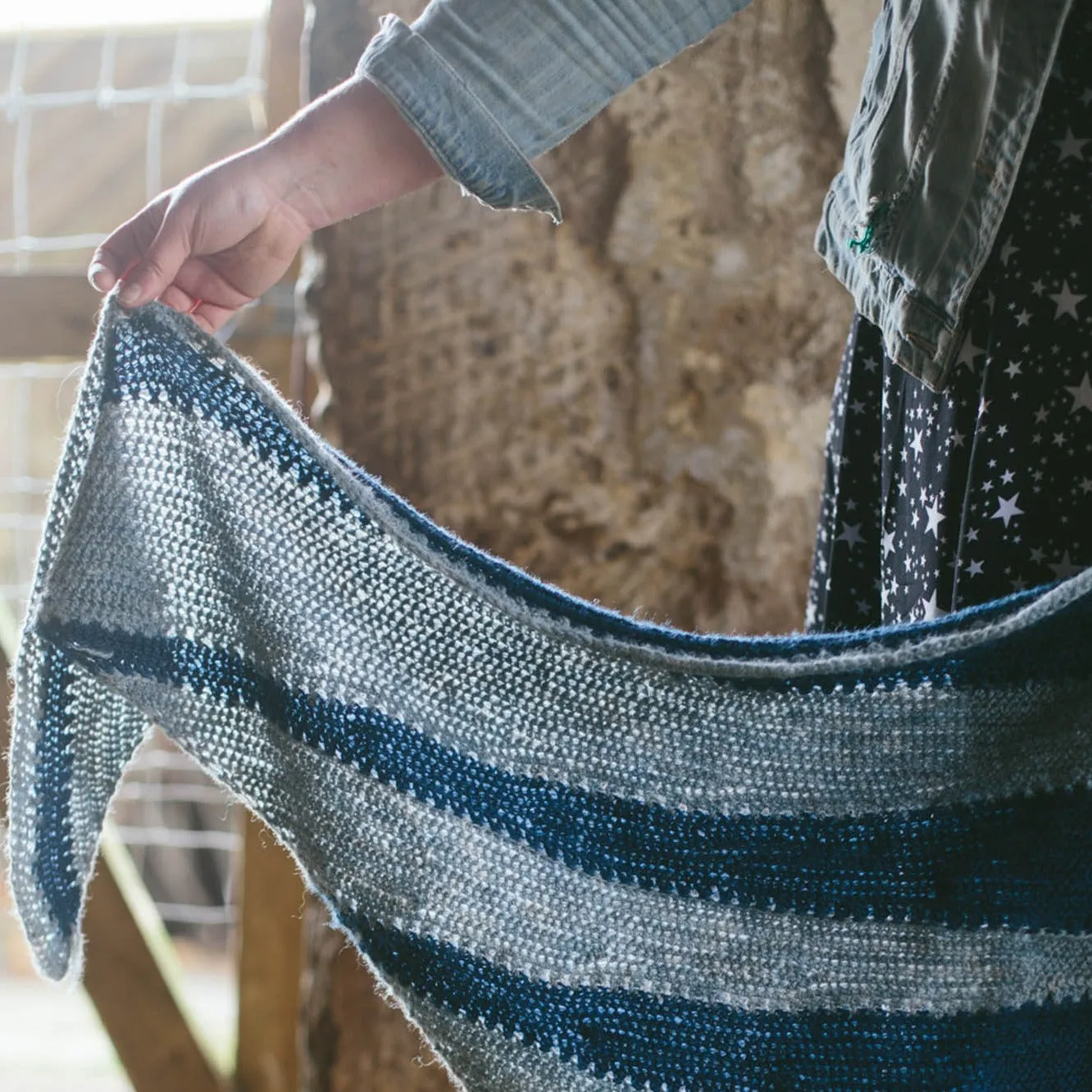 Double Denim Shawl