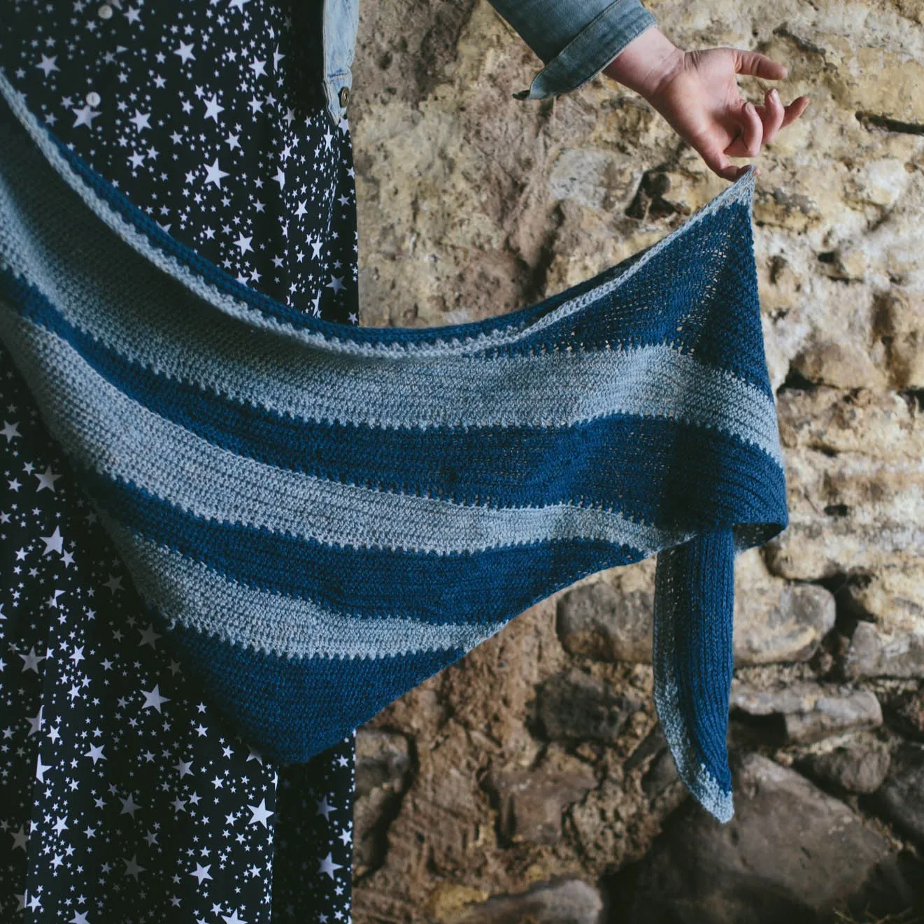 Double Denim Shawl