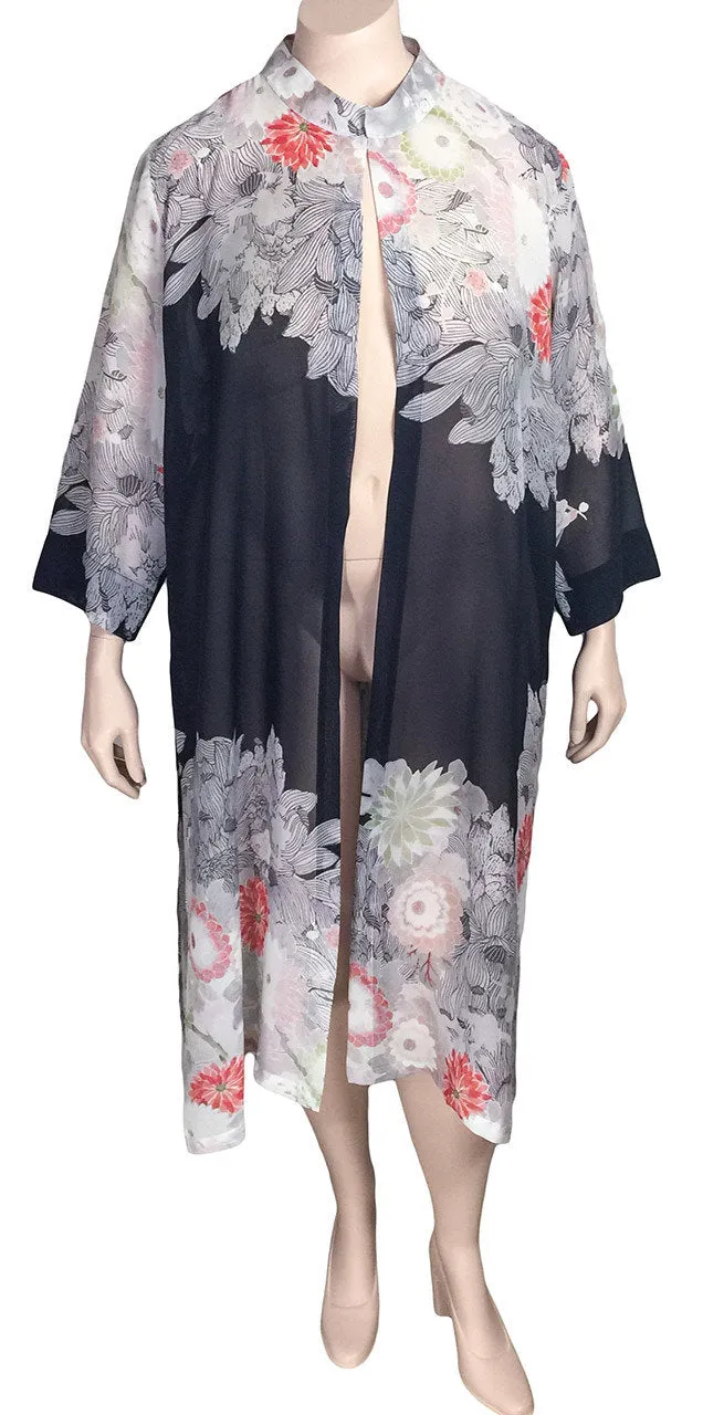 Dressori Long Silk Mandarin Duster