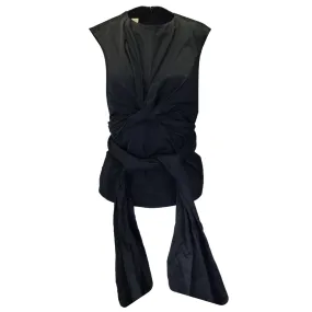 Dries Van Noten Black Wrap Tie Sleeveless Top