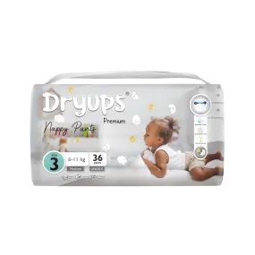 Dryups Premium Nappy Pants Unisex Size 3 Medium (6-11kg)