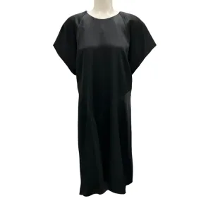 Ellery Black Short Sleeved Satin Midi Dress