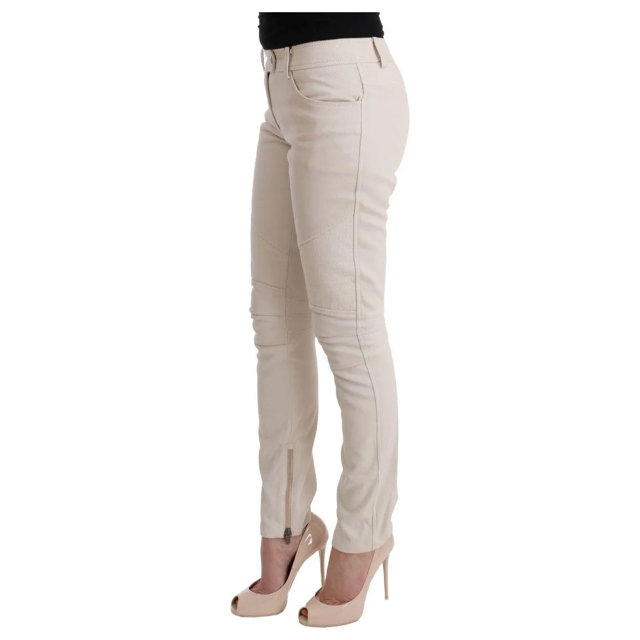 Ermanno Scervino Chic White Slim Fit Denim Treasure