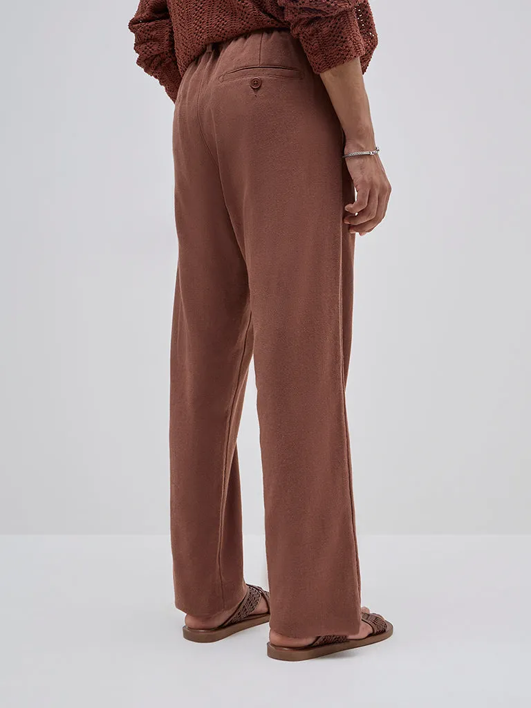 ETA Brown Mid-Rise Resort-Fit Cotton Chinos