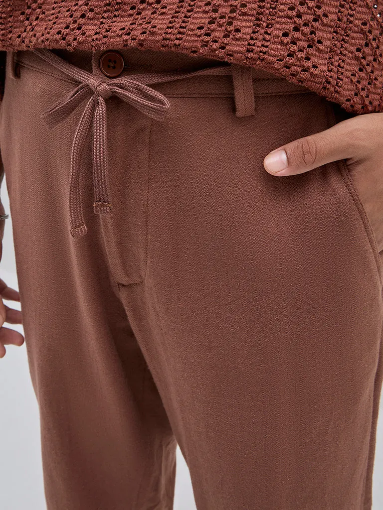 ETA Brown Mid-Rise Resort-Fit Cotton Chinos