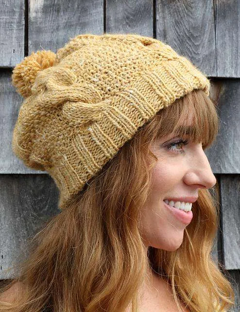 F766 Seed Stitch Hat by Vanessa Ewing