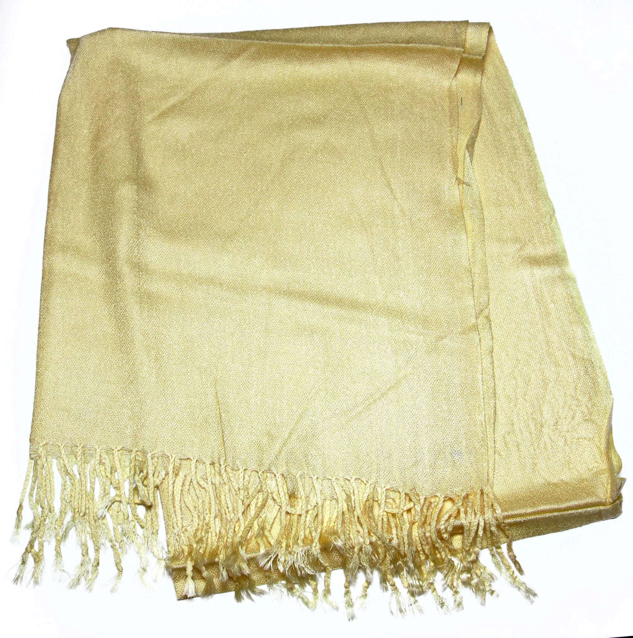 Fair Trade 70% Pashmina(Cashmere) 30% SILK Shawl Gold