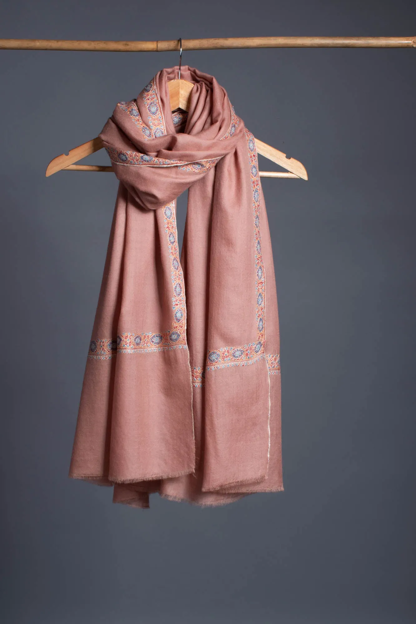 Floral Pink Kashmiri Pashmina Shawl - CARTMEL