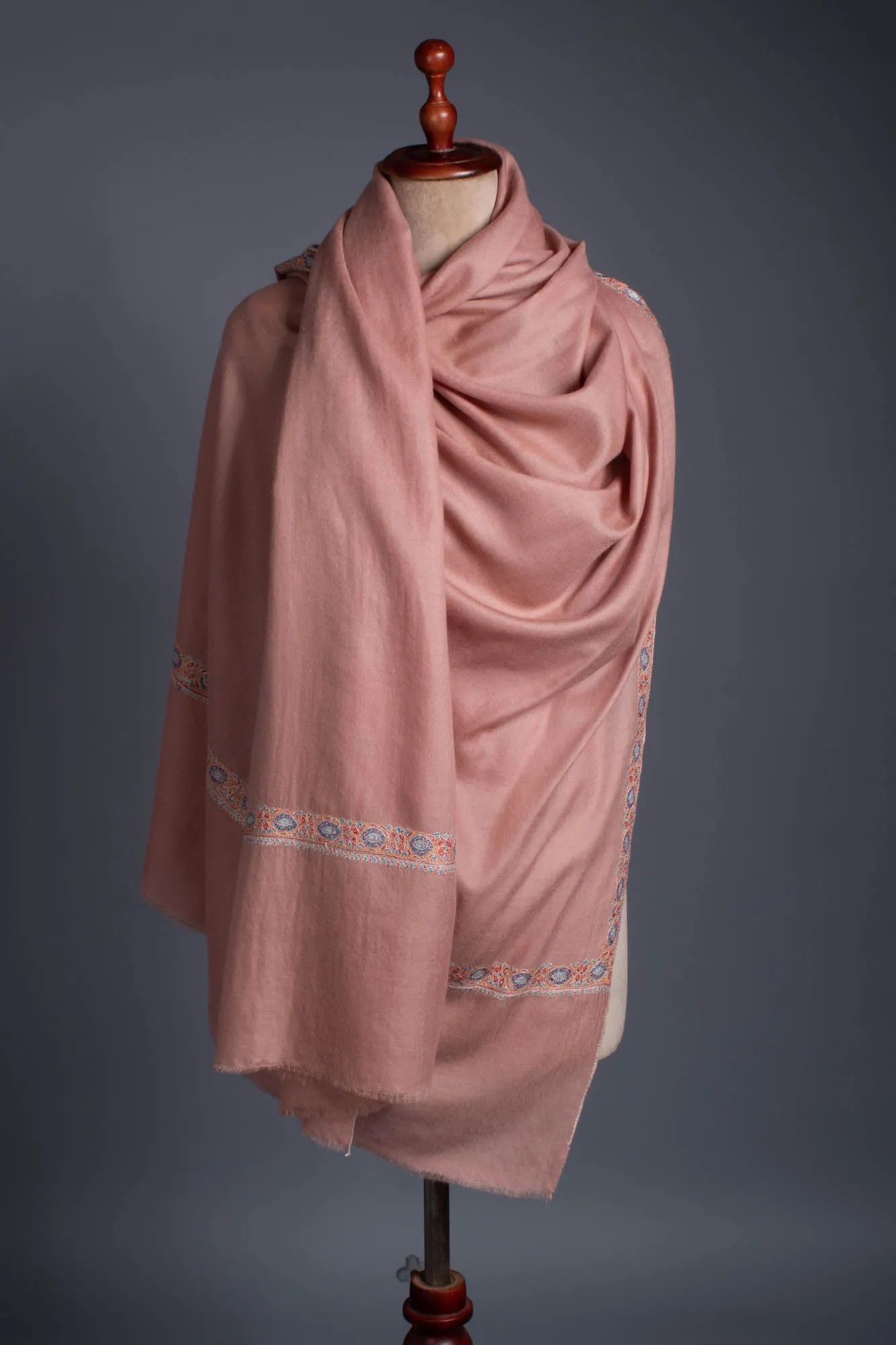 Floral Pink Kashmiri Pashmina Shawl - CARTMEL