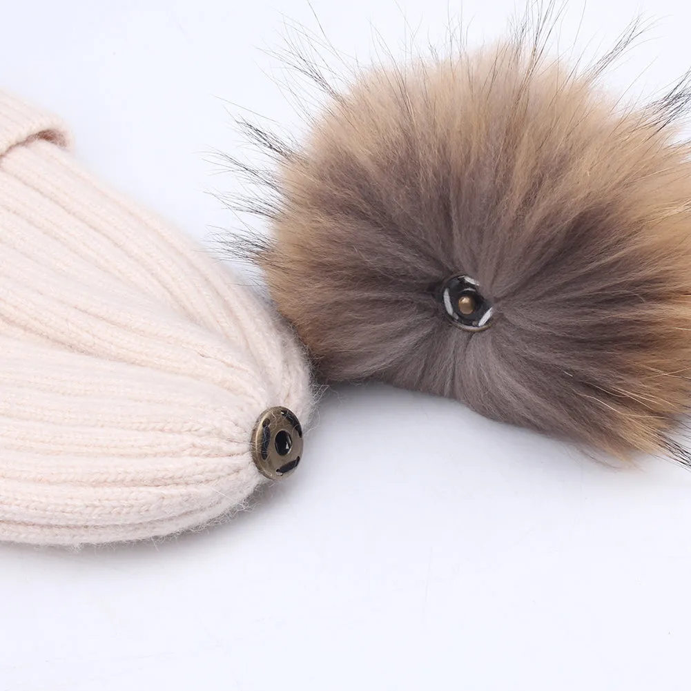 FURTALK Women Winter Real Fur Pom Pom Hat  Drop Shipping  A052