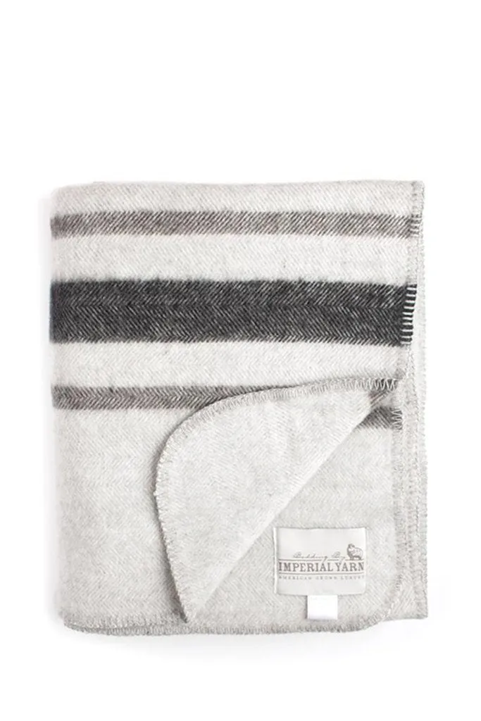 Heritage Stripe Throw Grey