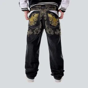 Hip-hop golden ornament jeans