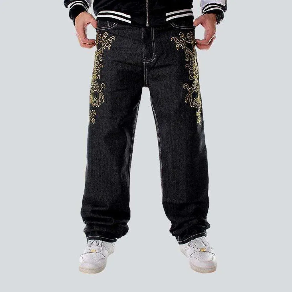 Hip-hop golden ornament jeans