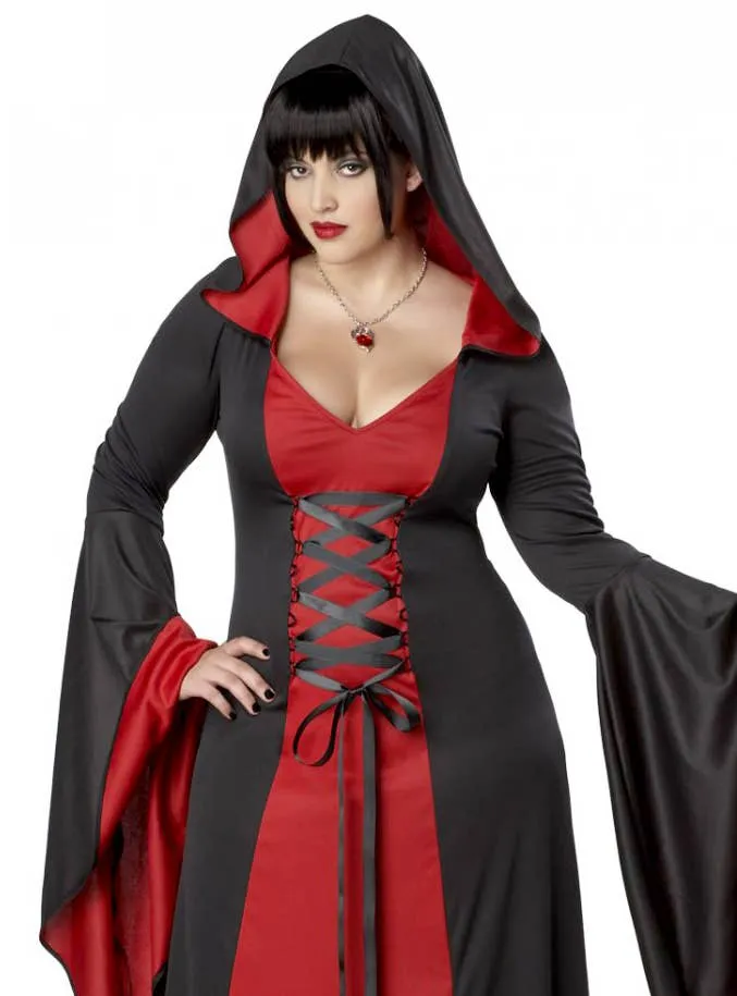 Hooded Red Robe Plus Size Womens Halloween Costume