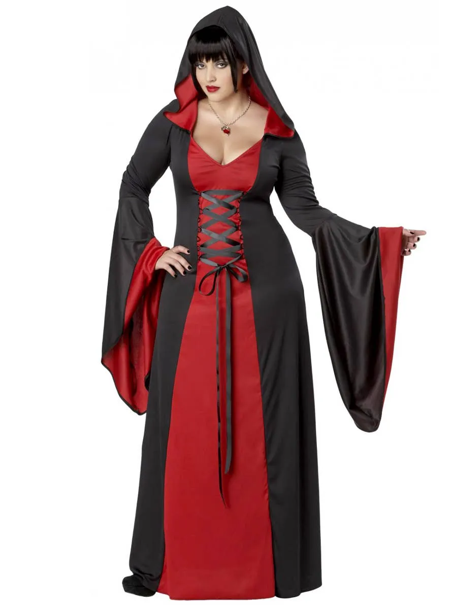 Hooded Red Robe Plus Size Womens Halloween Costume