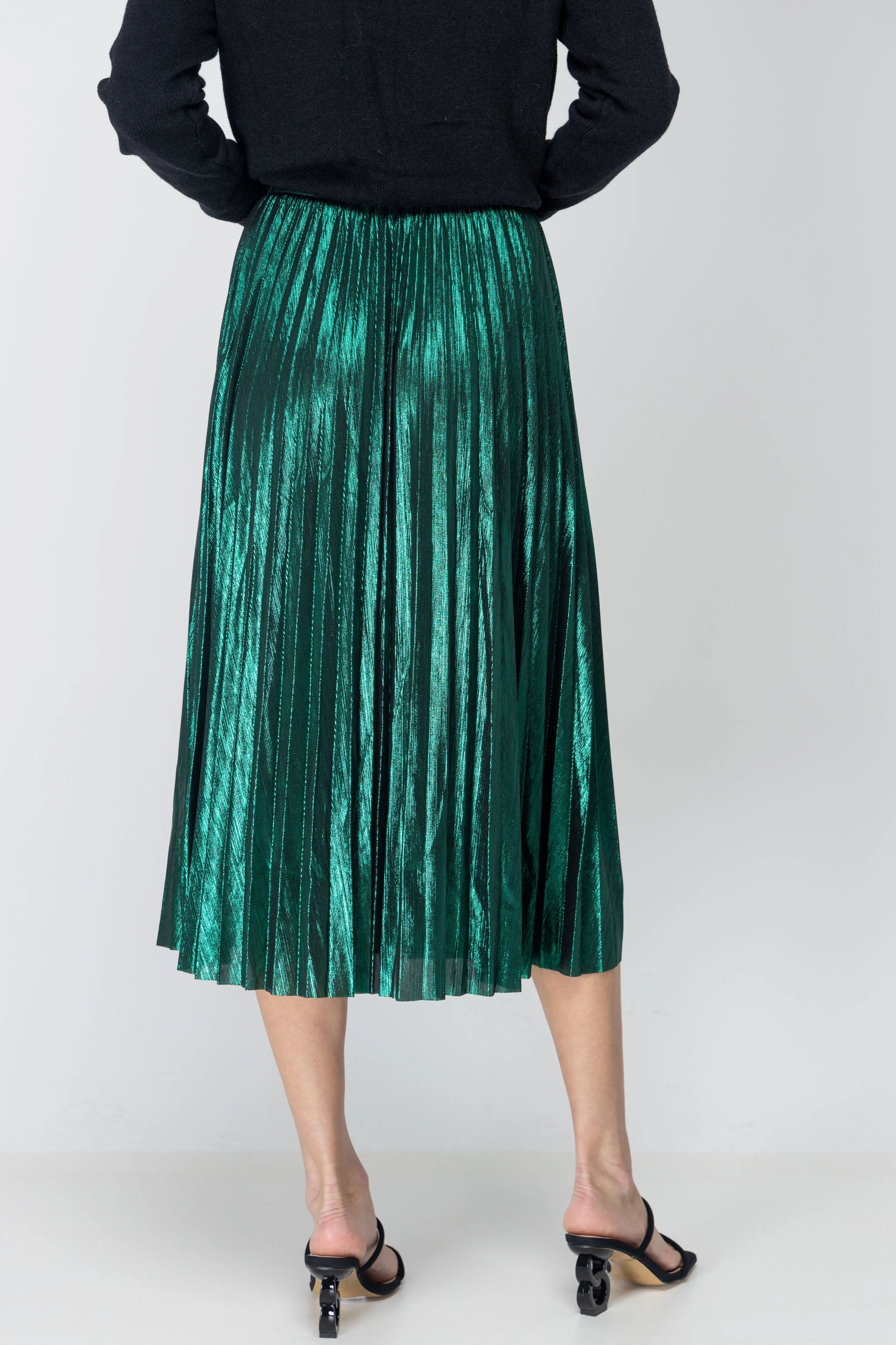 Hotline Bling Metallic Plated Midi Skirt