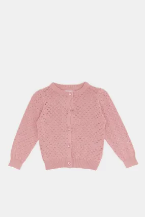 Infant Girls Pink Knitted Cardigan