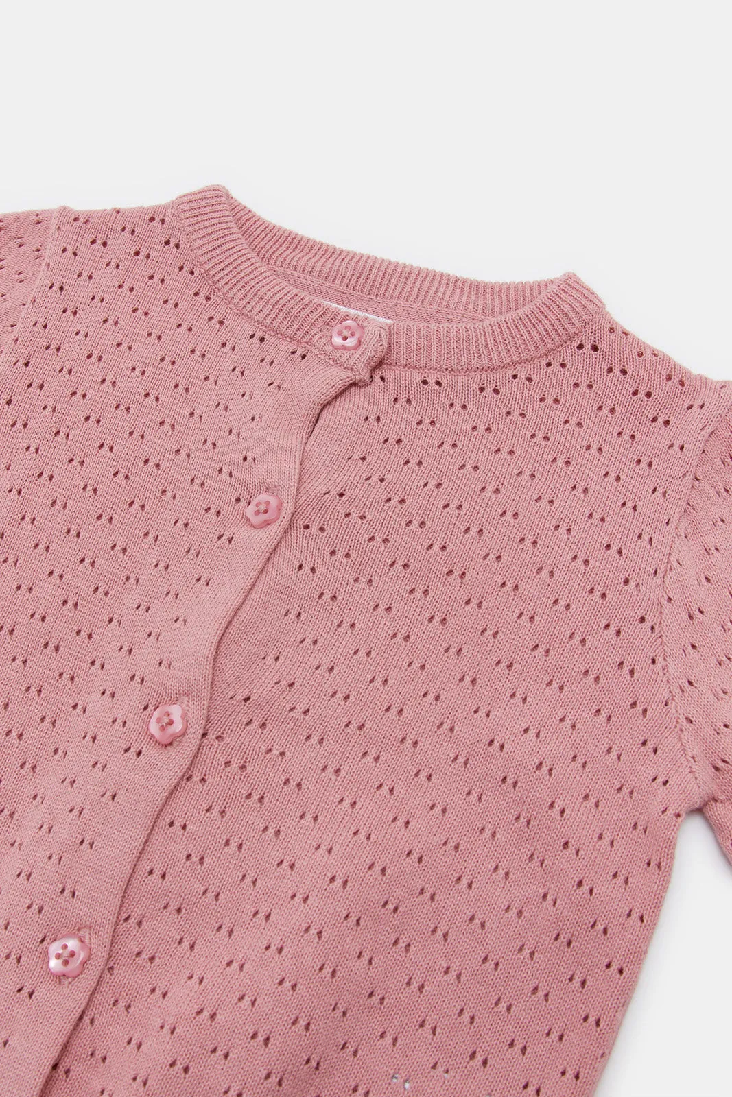 Infant Girls Pink Knitted Cardigan